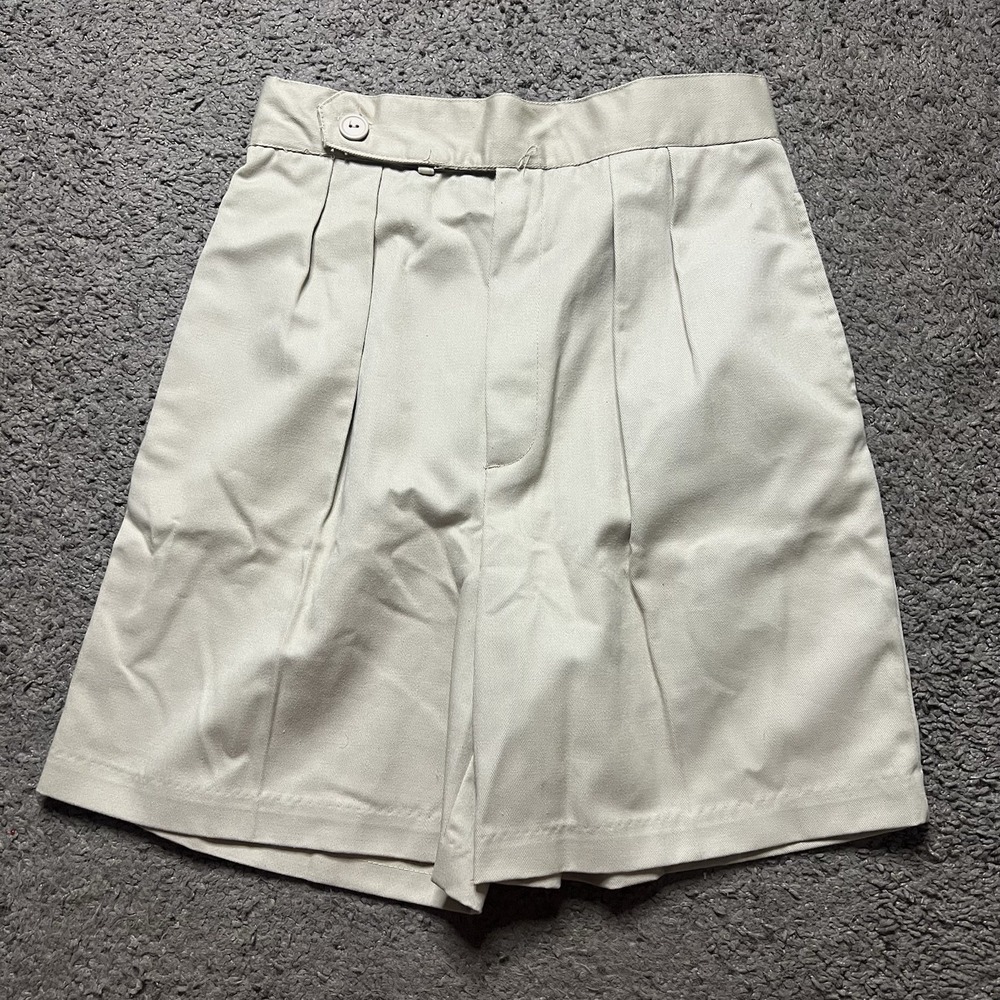 Saint Laurent Cream High-Waist Pleated Women’s Shorts